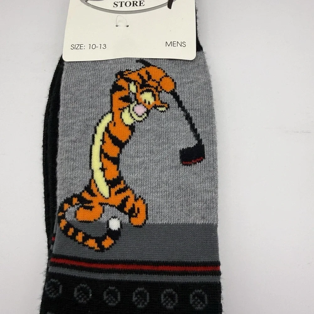 NEW Vintage The Disney Store Tigger Playing Golf Socks Men's Size 10-13